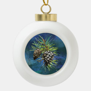 Weihnachtsdekoration, Kiefernzapfen Keramik Kugel-Ornament