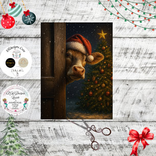 Weihnachtsdekoration Kuh Wandkunst  Seidenpapier