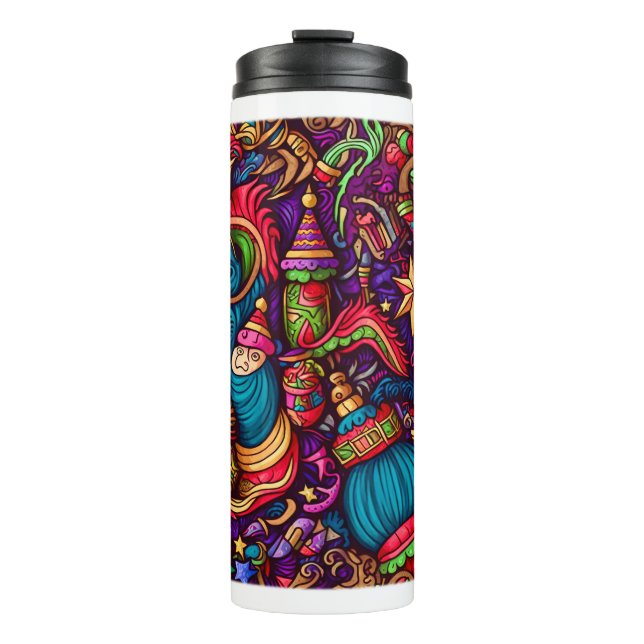 Weihnachtsdekoration Muster Thermal Tumbler Thermosbecher (Vorderseite)