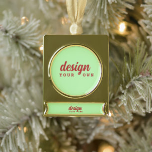 Weihnachtsdekoration nach Maß, Personalisiert Banner-Ornament Gold