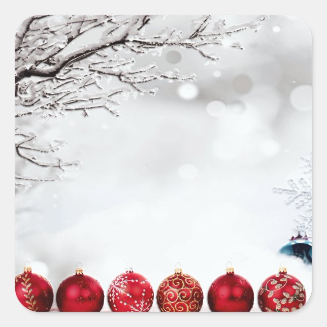 Weihnachtsdekoration Quadratischer Aufkleber (Vorderseite)