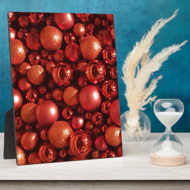Weihnachtsdekoration Red Baubles Fotoplatte (Seite)