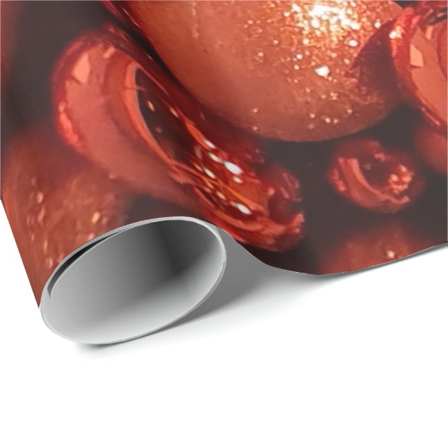 Weihnachtsdekoration Red Baubles Geschenkpapier (Rolleneckpunkt)