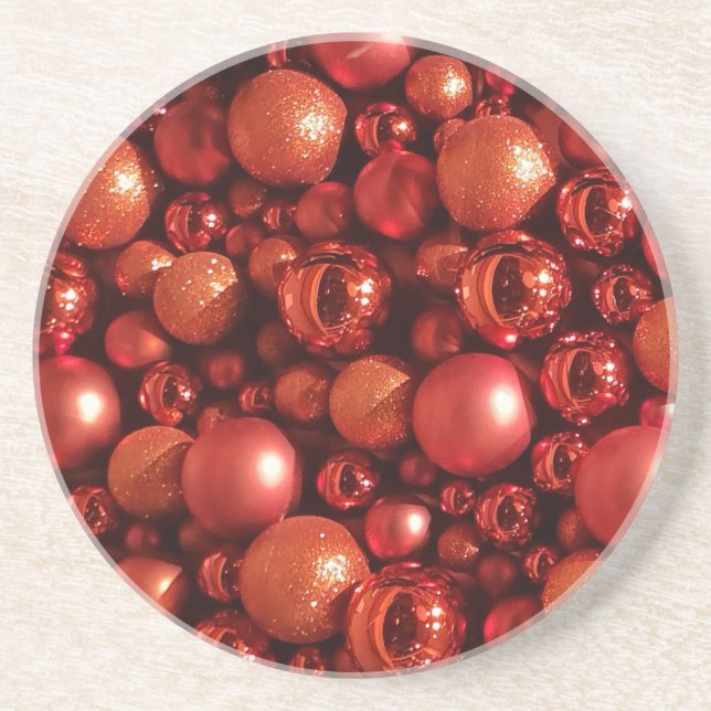 Weihnachtsdekoration Red Baubles Getränkeuntersetzer (Vorne)