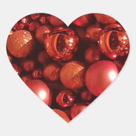 Weihnachtsdekoration Red Baubles Herz-Aufkleber