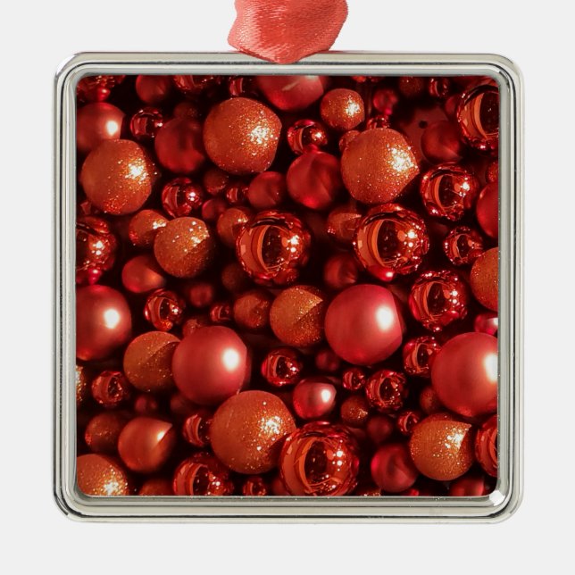 Weihnachtsdekoration Red Baubles Ornament Aus Metall (Vorne)