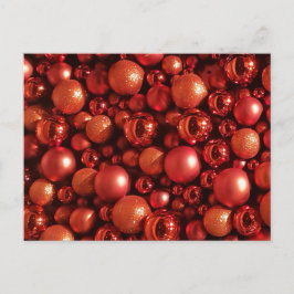 Weihnachtsdekoration Red Baubles Postkarte