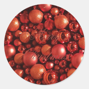 Weihnachtsdekoration Red Baubles Runder Aufkleber