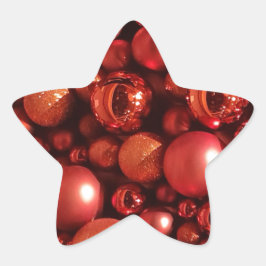 Weihnachtsdekoration Red Baubles Stern-Aufkleber