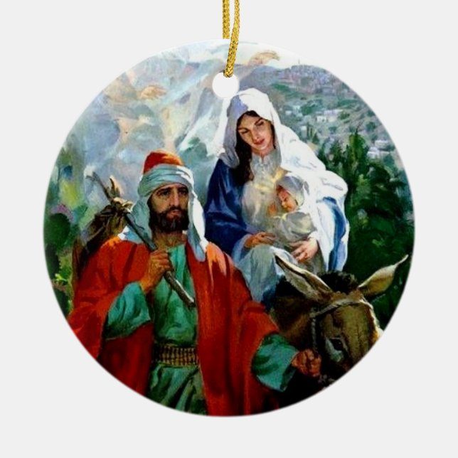 Weihnachtsdekoration - Religiös Keramik Ornament (Vorne)