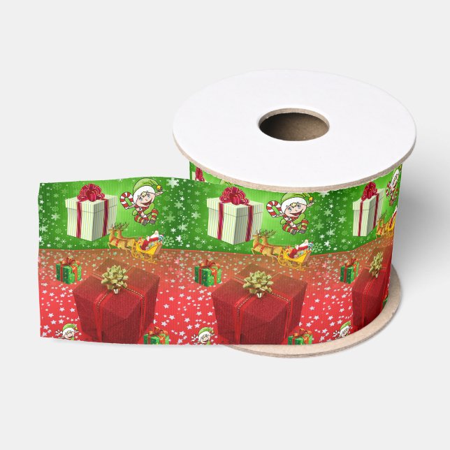 Weihnachtsdekoration Ribbon, Elf Ripsband (Spule)