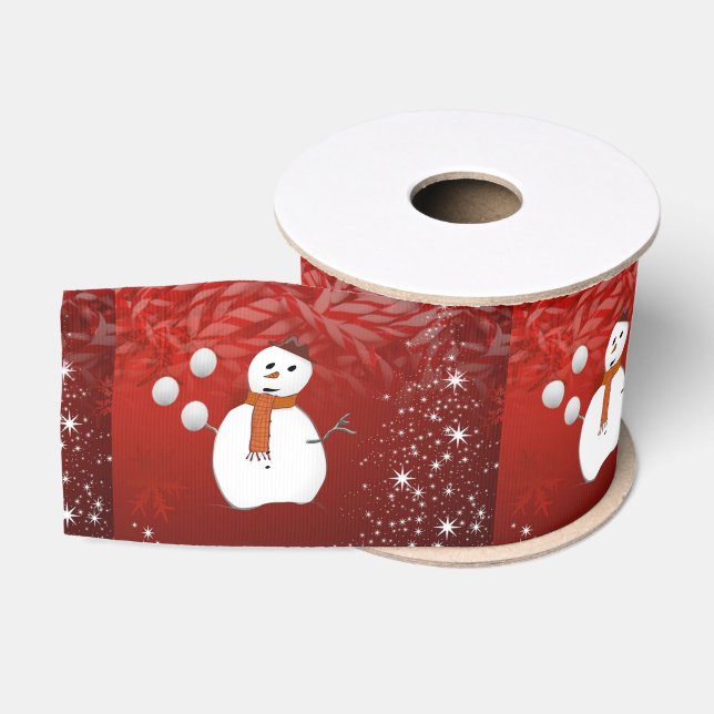 Weihnachtsdekoration Ribbon, Snowman Ripsband (Spule)