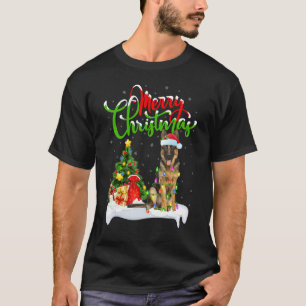 Weihnachtsdekoration Santa Deutscher Schäferhund H T-Shirt