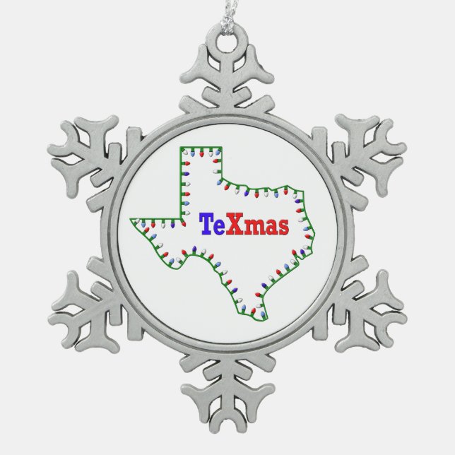 Weihnachtsdekoration Schneeflocken Zinn-Ornament (Vorderseite)