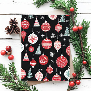 Weihnachtsdekoration Schwarz Postkarte