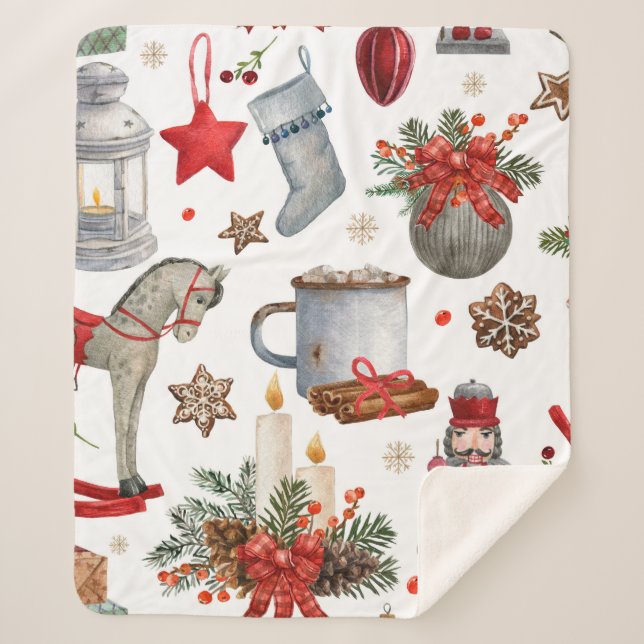 Weihnachtsdekoration Sherpadecke (Vorderseite)