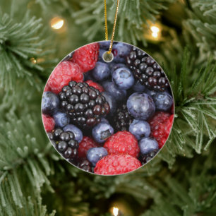 Weihnachtsdekoration Sommerbeeren Keramikornament