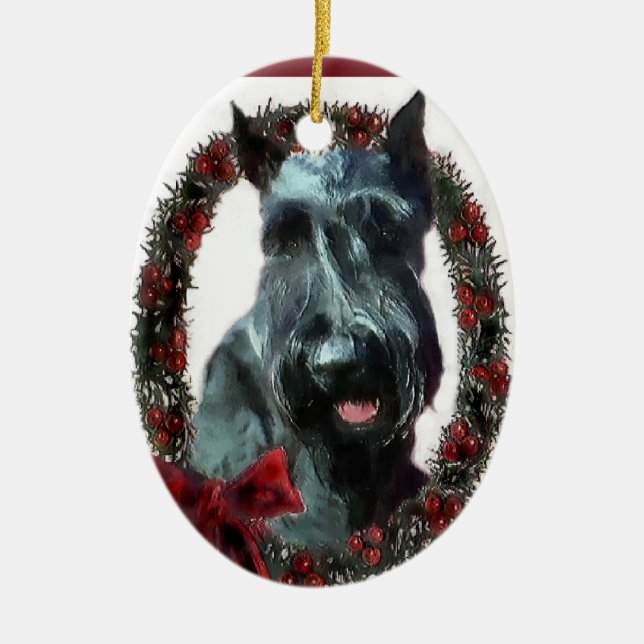 Weihnachtsdekoration von Giant Schnauzer Keramikornament (Vorne)