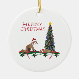 Weihnachtsdekoration, Wildtiere, Mutter und Baby F Keramik Ornament