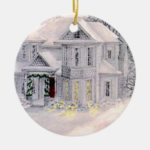 Weihnachtsdekoration 'Zuhause ist, wo das Herz ist Keramikornament