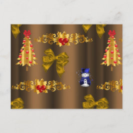 Weihnachtsdekorationen auf Bronze Feiertagspostkarte