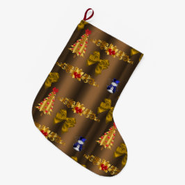 Weihnachtsdekorationen auf Bronze Großer Weihnachtsstrumpf