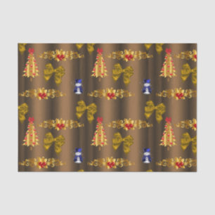 Weihnachtsdekorationen auf Bronze Seidenpapier