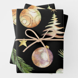 Weihnachtsdekorationen aus Gold - Flachfolien-Set Geschenkpapier Set