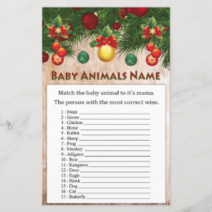 Weihnachtsdekorationen Baby Animals Name Spiel