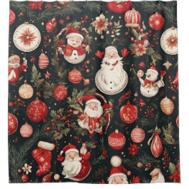 Weihnachtsdekorationen, Blätter, Blume Duschvorhang