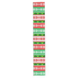 WEIHNACHTSDEKORATIONEN DESIGN ROT WEIß GRÜN GROßER TISCHLÄUFER