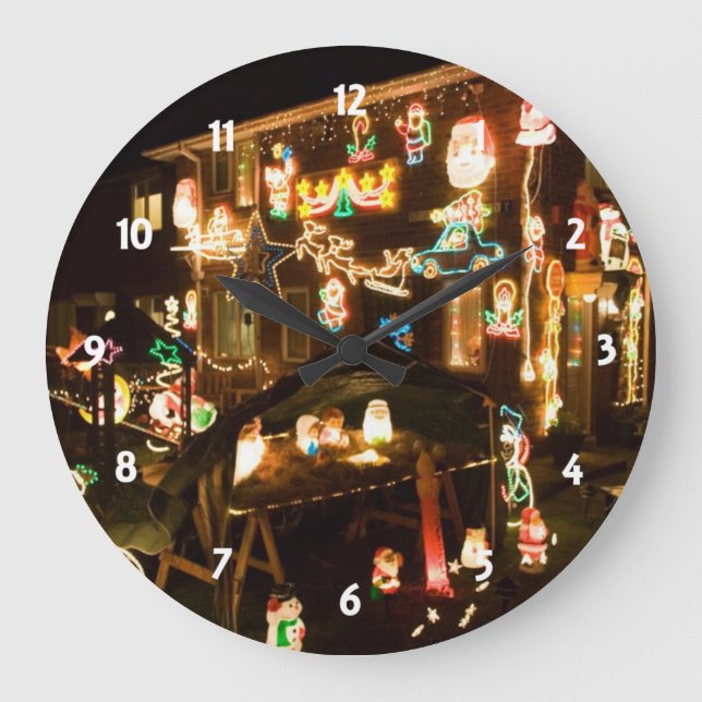 Weihnachtsdekorationen im Freien Große Wanduhr (Vorderseite)