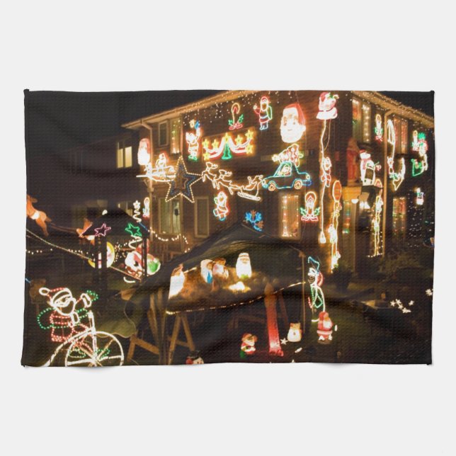 Weihnachtsdekorationen im Freien Küchentuch (Horizontal)