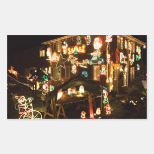 Weihnachtsdekorationen im Freien Rechteckiger Aufkleber