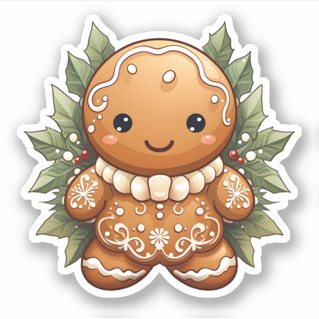 Weihnachtsdekorationen Lebkuchen gebacken mit Lieb Aufkleber (Vorderseite)