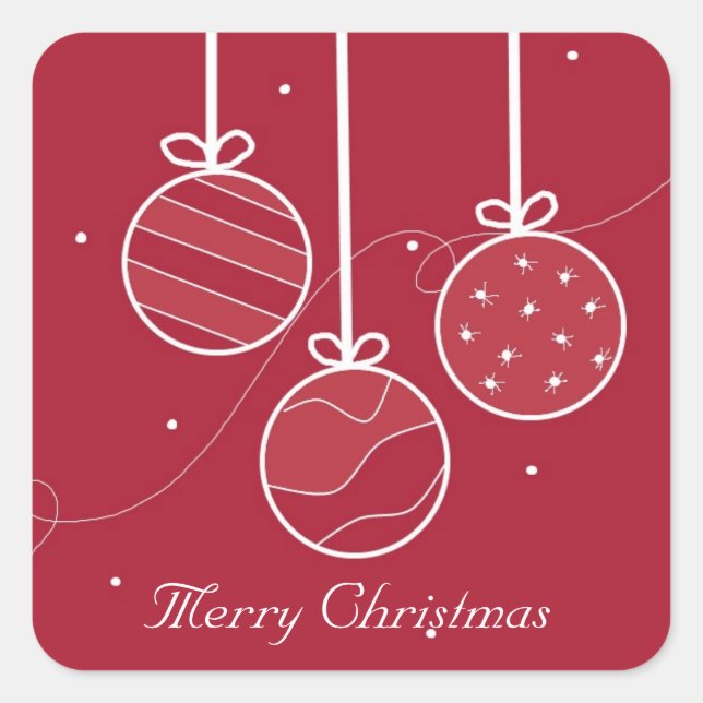 Weihnachtsdekorationen Quadratischer Aufkleber (Vorderseite)