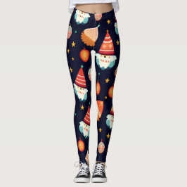 Weihnachtsdekorationen Retro Muster Leggings