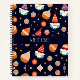 Weihnachtsdekorationen Retro Muster Notizbuch