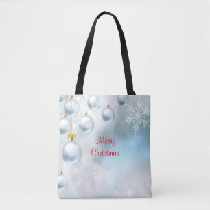 Weihnachtsdekorationen und Schneeflocken Tasche