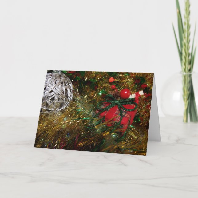 Weihnachtsdekorationskarte Feiertagskarte (Vorderseite)