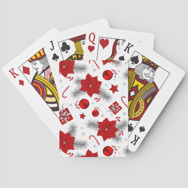 Weihnachtsdekorationsmuster Spielkarten (Rückseite)