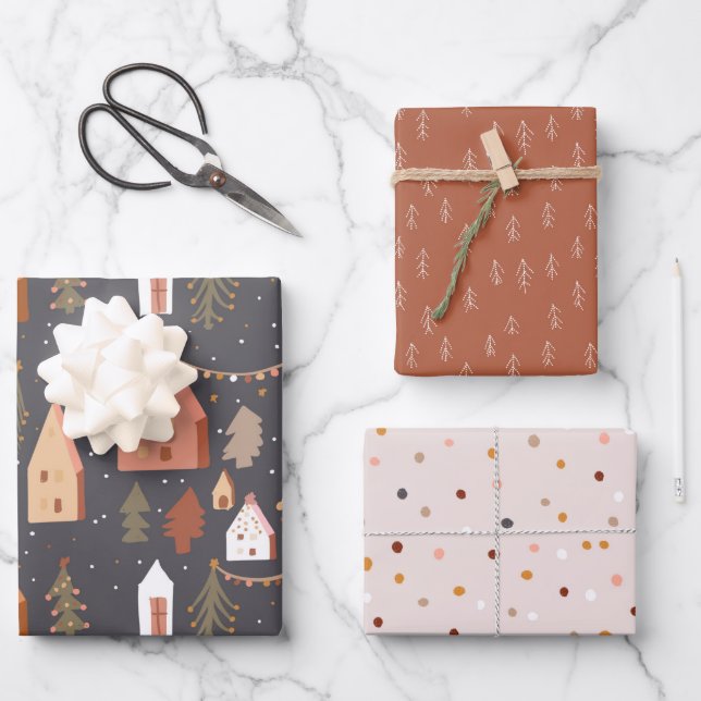 Weihnachtsdekorationspapier Geschenkpapier Set (Vorderseite)
