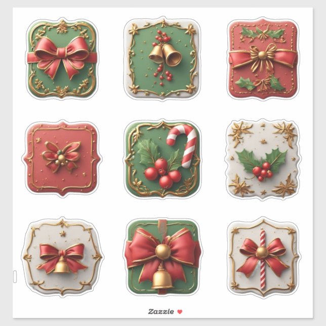 Weihnachtsdekore Aufkleber (Blatt)