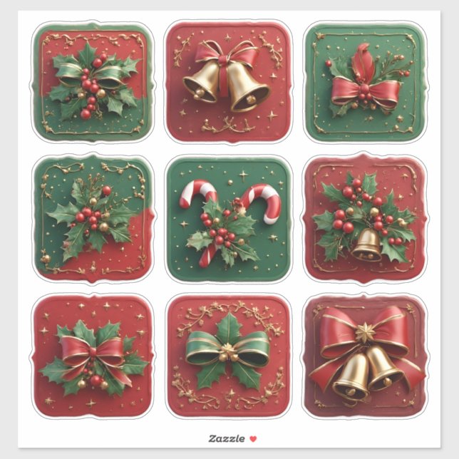 Weihnachtsdekore Aufkleber (Blatt)