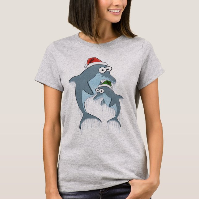 WeihnachtsdelphineHoodie T-Shirt (Vorderseite)