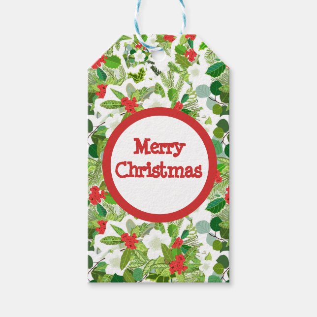 Weihnachtsdesign auf Geschenketiketten Geschenkanhänger (Vorderseite)