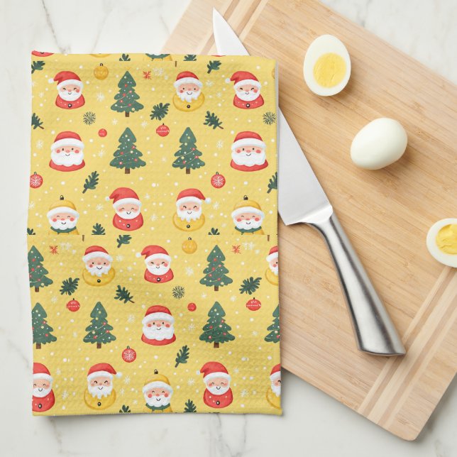 Weihnachtsdesign Geschirrtuch (Viertel Falte)