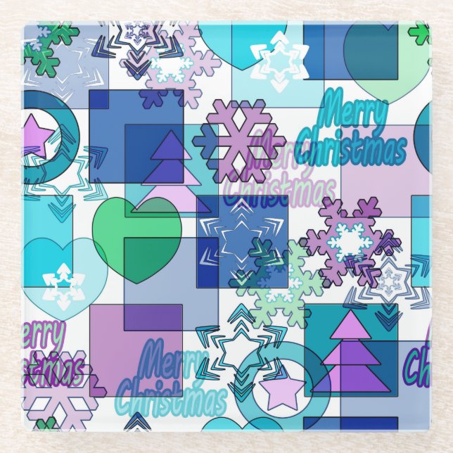 Weihnachtsdesign Glasuntersetzer (Vorderseite)