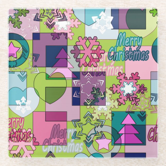 Weihnachtsdesign Glasuntersetzer (Vorderseite)