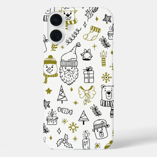 Weihnachtsdesign iPhone 16 Plus Hülle (Rückseite)